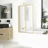 Badewannenaufsatz 2-teilig Aurlane Duo 70 x 120 cm Klarglas Profilfarbe gold FAC742