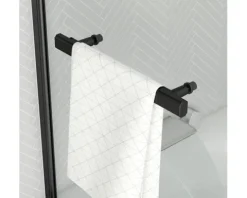 Badewannenaufsatz 1-teilig Aurlane Essential Black 70 x 120 cm Klarglas Profilfarbe schwarz FAC798