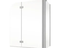 Badewannenaufsatz 2-teilig mit Seitenwand SCHULTE Komfort ExpressPlus 114,6 x 140 cm Klarglas Profilfarbe aluminium EP3380 01 50 140