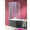 Badewannenaufsatz 2-teilig OTTOFOND Clip Mod. B 80 x 140 cm Klarglas Profilfarbe chromoptik 990729