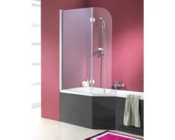 Badewannenaufsatz 2-teilig OTTOFOND Clip Mod. B 80 x 140 cm Klarglas Profilfarbe chromoptik 990729