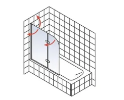 Badewannenaufsatz 2-teilig SCHULTE Komfort ExpressPlus 112 x 140 cm Klarglas Profilfarbe aluminium EP3353 01 50 140