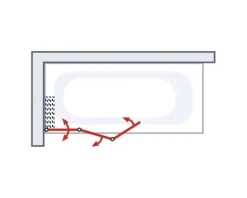 Badewannenaufsatz 3-teilig SCHULTE Komfort ExpressPlus 127 x 121 cm Klarglas Profilfarbe weiß EP1330 04 50