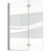 Badewannenaufsatz 2-teilig SCHULTE Komfort 112 x 140 cm Glasdekor Liane Profilfarbe chromoptik D3353 41 97 140