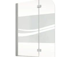 Badewannenaufsatz 2-teilig SCHULTE Komfort 112 x 140 cm Glasdekor Liane Profilfarbe chromoptik D3353 41 97 140