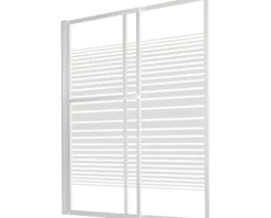 Badewannenaufsatz 2-teilig SCHULTE Komfort 118 x 140 cm Glasdekor Querstreifen Profilfarbe weiß D1130 04 72 140
