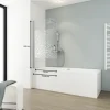 Badewannenaufsatz 1-teilig SCHULTE Komfort 80 x 140 cm Glasdekor Terrazzo Profilfarbe aluminium D1650 01 29 140