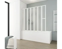 Badewannenaufsatz 7-teilig SCHULTE Komfort 159 x 140 cm Glasdekor Tropfen Profilfarbe weiß D1317 04 01 140