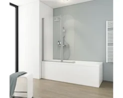 Badewannenaufsatz 2-teilig SCHULTE Komfort 115 x 140 cm Klarglas Profilfarbe aluminium D1653 01 50 140