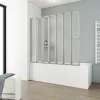 Badewannenaufsatz 7-teilig SCHULTE Komfort 159 x 140 cm Klarglas Profilfarbe aluminium D1317 01 01 140