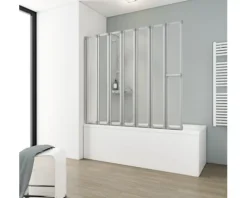 Badewannenaufsatz 7-teilig SCHULTE Komfort 159 x 140 cm Klarglas Profilfarbe aluminium D1317 01 01 140