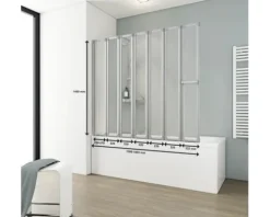 Badewannenaufsatz 7-teilig SCHULTE Komfort 159 x 140 cm Klarglas Profilfarbe aluminium D1317 01 01 140