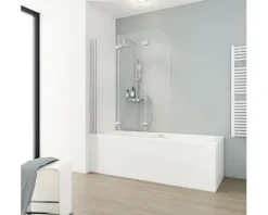 Badewannenaufsatz 3-teilig SCHULTE Komfort 125 x 140 cm Klarglas Profilfarbe aluminium D3354 01 50 1 140