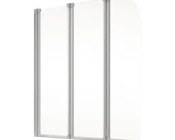 Badewannenaufsatz 3-teilig SCHULTE Komfort 125 x 140 cm Klarglas Profilfarbe aluminium D1654 01 50 140