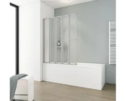 Badewannenaufsatz 5-teilig SCHULTE Komfort 115 x 140 cm Klarglas Profilfarbe aluminium D1315 01 01 140