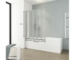 Badewannenaufsatz 5-teilig SCHULTE Komfort 115 x 140 cm Klarglas Profilfarbe aluminium D1315 01 01 140