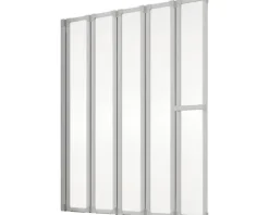 Badewannenaufsatz 5-teilig SCHULTE Komfort 115 x 140 cm Klarglas Profilfarbe aluminium D1315 01 01 140