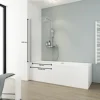 Badewannenaufsatz 1-teilig SCHULTE Komfort 80 x 140 cm Klarglas Profilfarbe aluminium D1650-EKS 01 50 140