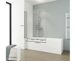 Badewannenaufsatz 2-teilig SCHULTE Komfort 112 x 140 cm Klarglas Profilfarbe chromoptik D3353 41 50 02 21 1 140