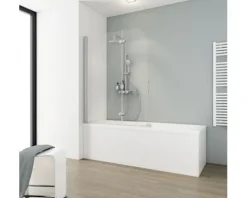 Badewannenaufsatz 2-teilig SCHULTE Komfort 112 x 140 cm Klarglas Profilfarbe chromoptik D3353 41 50 02 21 1 140