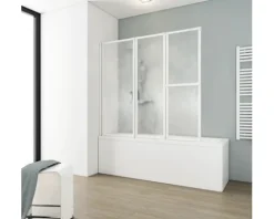 Badewannenaufsatz 3-teilig SCHULTE Komfort 151,8 x 140 cm Klarglas Profilfarbe weiß D1410 04 01 140