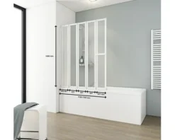 Badewannenaufsatz 5-teilig SCHULTE Komfort 115 x 140 cm Klarglas Profilfarbe weiß D1315 04 01 140