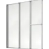 Badewannenaufsatz 3-teilig SCHULTE 126,8 x 140 cm Glasdekor Tropfen Profilfarbe aluminium D1510 01 01 140