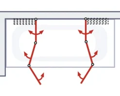 Badewannenaufsatz 2 x 3-teilig SCHULTE Komfort 104 x 140 cm Glasdekor Tropfen Profilfarbe weiß D1700 04 01 140