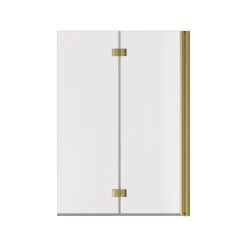 Badewannenfaltwand Schöner Wohnen ELARA 2-teilig, 100 x 140 cm, 5 mm ESG-Klarglas, Profil Gold, links/rechts montierbar
