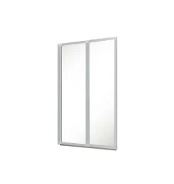 Badewannenfaltwand SCHULTE Komfort 2-teilig, ohne Bohren, 87 x 121 cm, 3 mm ESG-Klarglas, Profil Aluminium, links/rechts montierbar