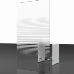 Badewannenfaltwand SCHULTE Komfort 2-teilig, schwenkbar, mit Handtuchhalter, ohne Bohren, 110 x 140 cm, 3 mm ESG Querstreifen, Profil Aluminium, links/rechts montierbar