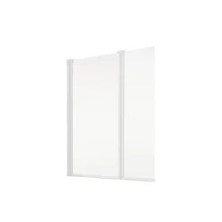 Badewannenfaltwand SCHULTE Komfort 2-teilig, 104 x 130 cm, 3 mm ESG-Klarglas, Profil Weiß, links/rechts montierbar