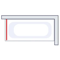 Badewannenfaltwand SCHULTE Komfort 1-teilig, mit Stabilisator, 70 x 140 cm, 5 mm ESG-Klarglas, Profil Aluminium, mit Schmutzversiegelung, links/rechts montierbar