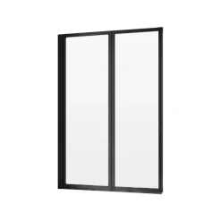 Badewannenfaltwand SCHULTE Komfort 2-teilig, ohne Bohren, 87 x 121 cm, 3 mm ESG-Klarglas, Profil Schwarz, links/rechts montierbar