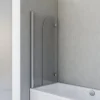 Badewannenfaltwand SCHULTE Komfort 2-teilig, 112, 5 x 142 cm, 5 mm ESG-Klarglas, Profil Chrom, links/rechts montierbar