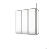 Badewannenfaltwand SCHULTE Komfort 3-teilig, 129 x 140 cm, 2, 4 mm Kunststoffglas Tropfen, Profil Aluminium, links/rechts montierbar