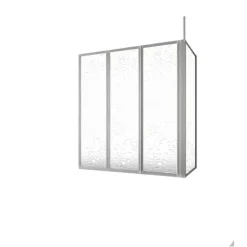 Badewannenfaltwand SCHULTE Komfort 3-teilig, 129 x 140 cm, 2, 4 mm Kunststoffglas Tropfen, Profil Aluminium, links/rechts montierbar