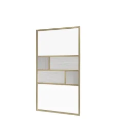 Badewannenfaltwand SCHULTE Komfort Carvella 1-teilig, 80 x 140 cm, 6 mm ESG Carvella Glasdekor, Profil Goldoptik matt, mit Schmutzversiegelung, links/rechts montierbar