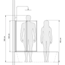 Badewannenfaltwand SCHULTE Komfort 2-teilig, schwenkbar, ohne Bohren, 87 x 121 cm, 3 mm ESG-Klarglas, Profil Aluminium, links/rechts montierbar