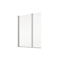 Badewannenfaltwand SCHULTE Komfort 2-teilig, 104 x 130 cm, 3 mm ESG-Klarglas, Profil Aluminium, links/rechts montierbar