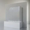 Badewannenfaltwand SCHULTE Komfort 2-teilig, mit Seitenwand, 113 x 142 cm, 5 mm ESG-Klarglas, Profil Chrom, links/rechts montierbar