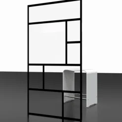Badewannenfaltwand SCHULTE Komfort 1-teilig, pendelbar, 70 x 130 cm, 5 mm ESG Atelier, Profil Schwarz, links/rechts montierbar