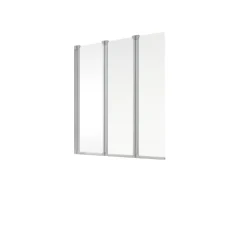 Badewannenfaltwand SCHULTE Komfort 3-teilig, 124 x 130 cm, 3 mm ESG-Klarglas, Profil Aluminium, links/rechts montierbar