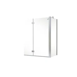 Badewannenfaltwand SCHULTE Komfort 2-teilig, mit Seitenwand, 113 x 142 cm, 5 mm ESG-Klarglas, Profil Chrom, links/rechts montierbar
