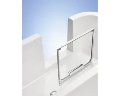 Badewannen Set OTTOFOND Free-Gate 80 x 180 cm rechte Ecke abgerundet weiß glänzend mit Ab- und Überlaufgarnitur mit Wassereinlauf 703919