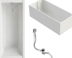 Badewannen Set OTTOFOND Piazza 70 x 160 cm weiß glänzend glatt 704221