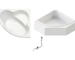 Badewannen Set OTTOFOND Samba 140 x 140 cm weiß glänzend 860021