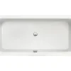 Badewannen Set OTTOFOND Spirit 80 x 180 cm rechte Ecke abgerundet weiß glänzend mit Ab- und Überlaufgarnitur mit Wassereinlauf 703926