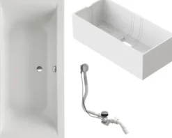 Badewannen Set OTTOFOND Wistula 75 x 170 cm weiß glatt glänzend 983021