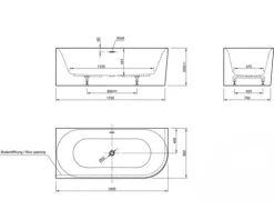 Badewanne OTTOFOND Afinar Corner 80 x 180 cm rechte Ecke abgerundet weiß glänzend 703944